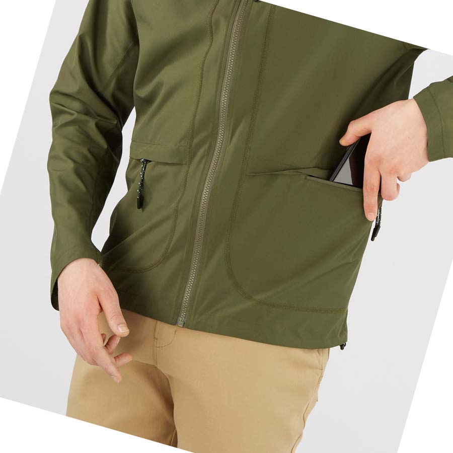 Chaquetas Salomon OUTLIFE PACKABLE SHELL U WINDBREAKERS Mujer Verde Oliva | MX 2469VRW